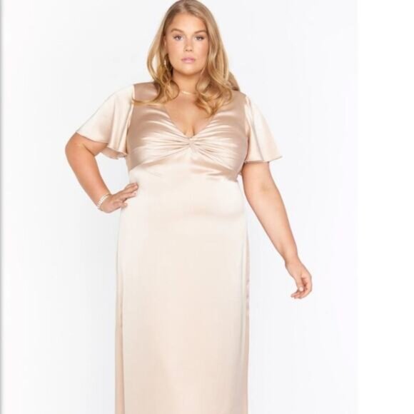 NWT Show Me Your MuMu Roman Twist Gown Champagne Luxe XXL - Picture 1 of 9